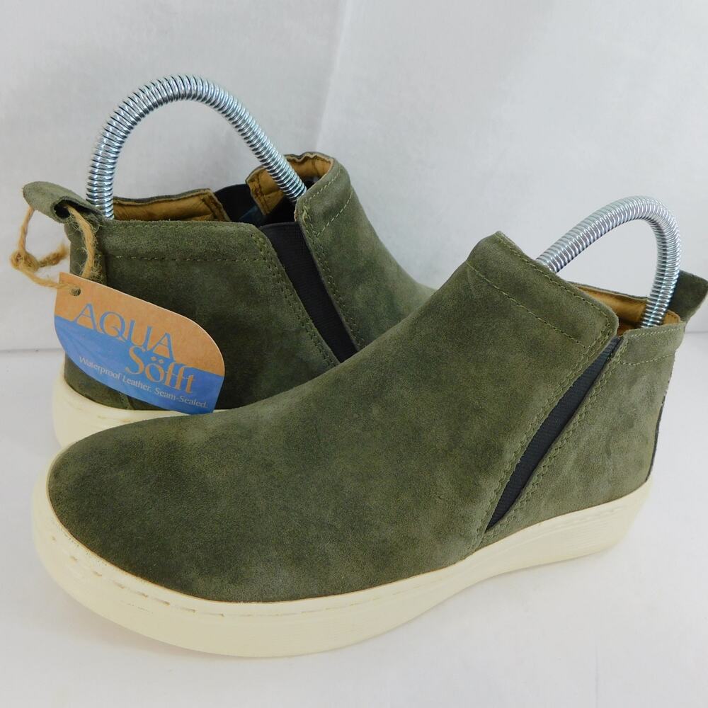 Sofft Women's Army Green Suede Britton Chelsea Waterproof Leather Size 6 New - Picture 7 of 11